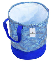 Kuber Industries Laheriya Printed 2 Pieces Waterproof Canvas Laundry Bag, Toy Storage, Laundry Basket Organizer 45 L (Blue) -KUBMART2748