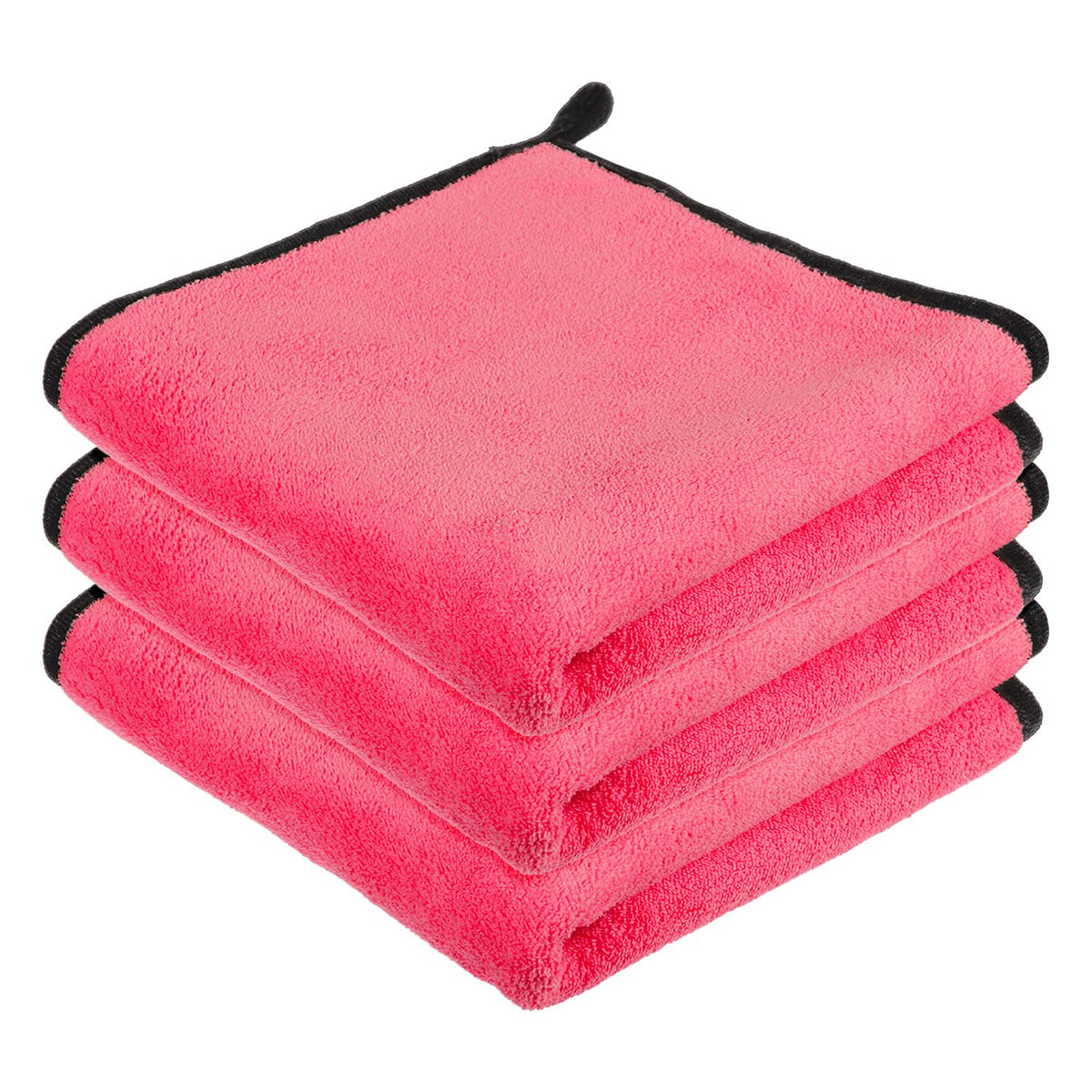 Heart Home Cleaning Towel | Reusable Cleaning Cloths for Kitchen | Duster Towel for Home Cleaning | 400 GSM Cleaning Cloth Towel with Hanging Loop | 40x40 | Pack of 3 | Pink