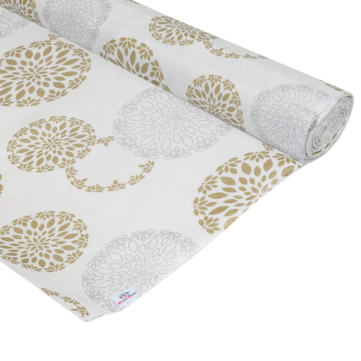 Heart Home Rangoli Print PVC Wardrobe Kitchen Drawer Cupboard Cabinet Shelf Mat, Shelf Liner 10 Mtr (White)-HHEART15087, Standard