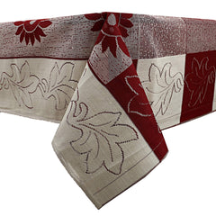 Kuber Industries Floral Cotton Center Table Cover - Maroon (CTKTC03489), 4 Seater (40 * 60 Inches)