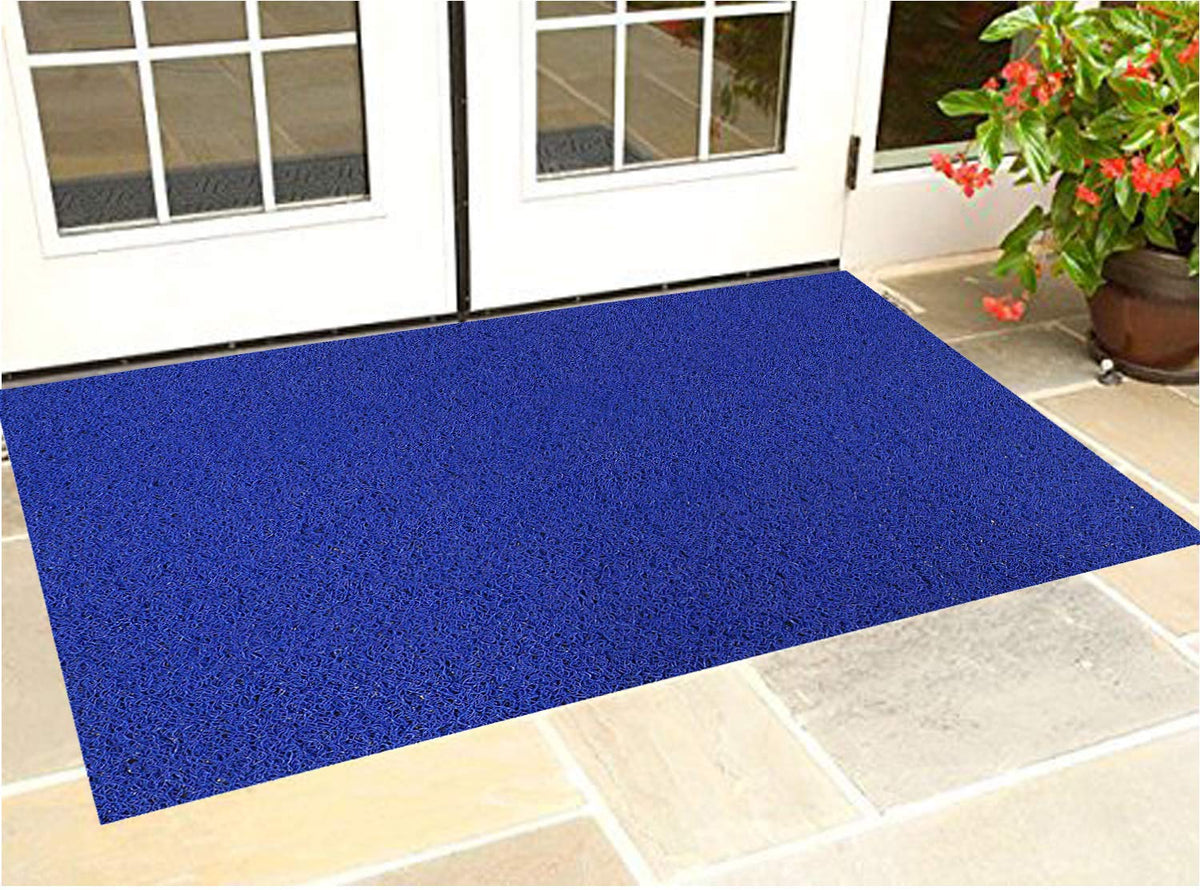 Heart Home Rubber Anti Slip 1 Piece Large Size Floor/Door Mat 2x4 Feet (Blue) - CTHH06840