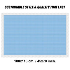 Kuber Industries Dining Table Cover | Kitchen Dining Tablecloth | 4 Seater Center Table Cover | Dining Table Cover for Hall Décor | Barik Check Kitchen Tablecloth | 45x70 | Blue
