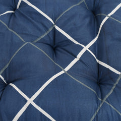 Kuber Industries Geomatric Printed Microfiber Durable, Comfortable & Soft Square Chair Pad/Cushion/Seat Pad, 18 * 18 Inch- Pack of 2 (Blue)