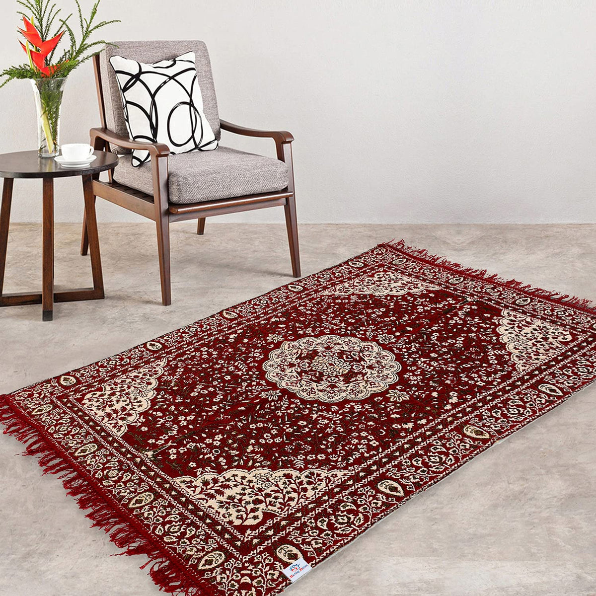 Heart Home Kuber Industries Super Soft Area Rugs Silky Smooth Bedroom Mats for Living Room Kids Room Baby Room Dormitory Home Decor Carpet-45 X 3 Feet (Maroon Standard (Hs_36_Hearth019562)