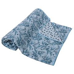 Kuber Industries Lightweight Floral Design Cotton Reversible Double Bed Dohar|AC Blanket for Home & Travelling (Light Green)