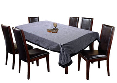 Kuber Industries Dining Table Cover 6 Seater|Table Cover Cotton (Black)