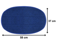 Fun Homes Oval Shape Microfiber Anti Slip Door Mat (14'' x 23'',Blue)-FUNNHOM12086