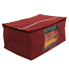 Kuber Industries Hathkadi 3 Piece Cotton Saree Cover, Maroon