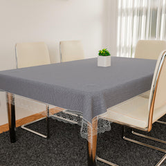 Heart Home Dining Table Cover | Kitchen Dining Tablecloth | 6 Seater Dining Table Cover | Dining Table Cover for Hall Décor | Plain Texture Tablecloth | DTC | 60x90 | Gray