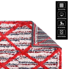 Heart Home Runner | Bedside Runner for Bedroom | Runner for Living Room | Katli Mingle Carpet Runner for Home | Anti Skid Carpet Rug Mat | Kitchen Runner | 22x55 | Red