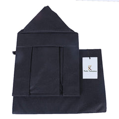 Kuber Industries Non Woven 2 Piece Shirt Stacker Wardrobe Organizer and 1 Piece Small Foldable Storage Organiser Cubes/Boxes (Black) -CTKTC038339