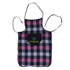 Kuber Industries Checkered Design Cotton 2 Pieces Waterproof Kitchen Apron with Front Pocket (Black) - CTKTC40391