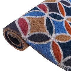 Kuber Industries Door Mat|Polyethylene Durable & Anti-Slip Natural Floral Print Floor Mat|Rug for Indoor or Outdoor, 30x20 Inch (Brown)