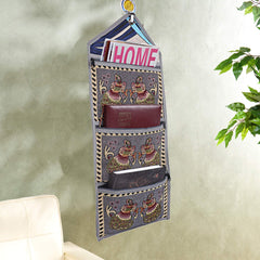 Kuber Industries Cotton 2 Pieces Wall Hanging Magazine Letter Holder (Grey) -CTKTC7247