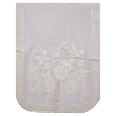 Heart Home Sofa Cover | Cotton Net Plain Tulip Design Sofa Cover | 5-Seater Sofa Cover for Home Décor | Sofa cover Set for Living room | Cream