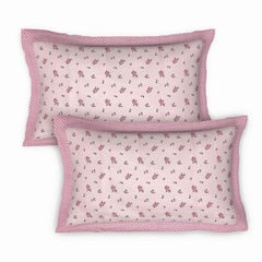 Kuber Industires Leaf Design Pure Cotton Soft Light Weight Double Bedsheet with 2 Pillow Cover (Pink)-HS_38_KUBMART21129