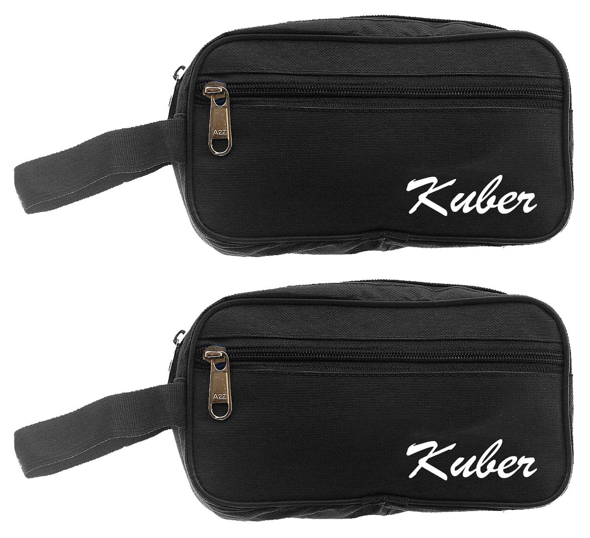Kuber Industries 2 Pieces Multipurpose Canvas Toiletry Travel Shaving Kit,(Black) - CTKTC031454