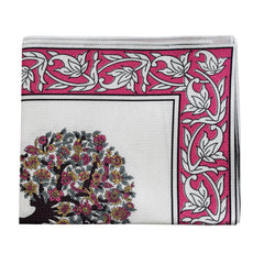 Kuber Industries Floral Print Polyester Center Table Cover/Table Cloth for Home Decorative Luxurious 4 Seater, 60"x40" (Pink) 54KM4261