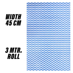 Heart Home Shelf Liner | EVA Kitchen Cabinet Shelf Mat | Anti-Slip Bathroom Mat | Fridge Mat | Table Mat | Zig Zag Design Wardrobe Mat | 3 Meter | Pack of 2 | Blue