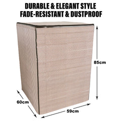 Heart Home Washing Machine Cover | Mini Check Print Washing Machine Cover | Soft PVC | Top Load Fully-Automatic Washing Machine Cover | Brown