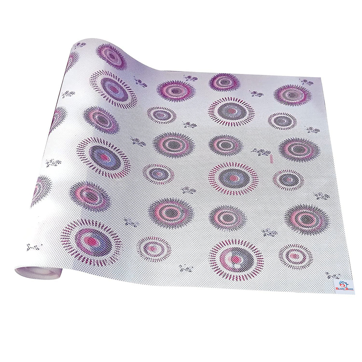 Heart Home Rangoli Print PVC Anti Slip Skid Shelf Mat, Shelf Liner for Wardrobe, Shelf, Kitchen Drawer, Cupboard Cabinet, 3 Mtr (White)-HS_38_HEARTH21367