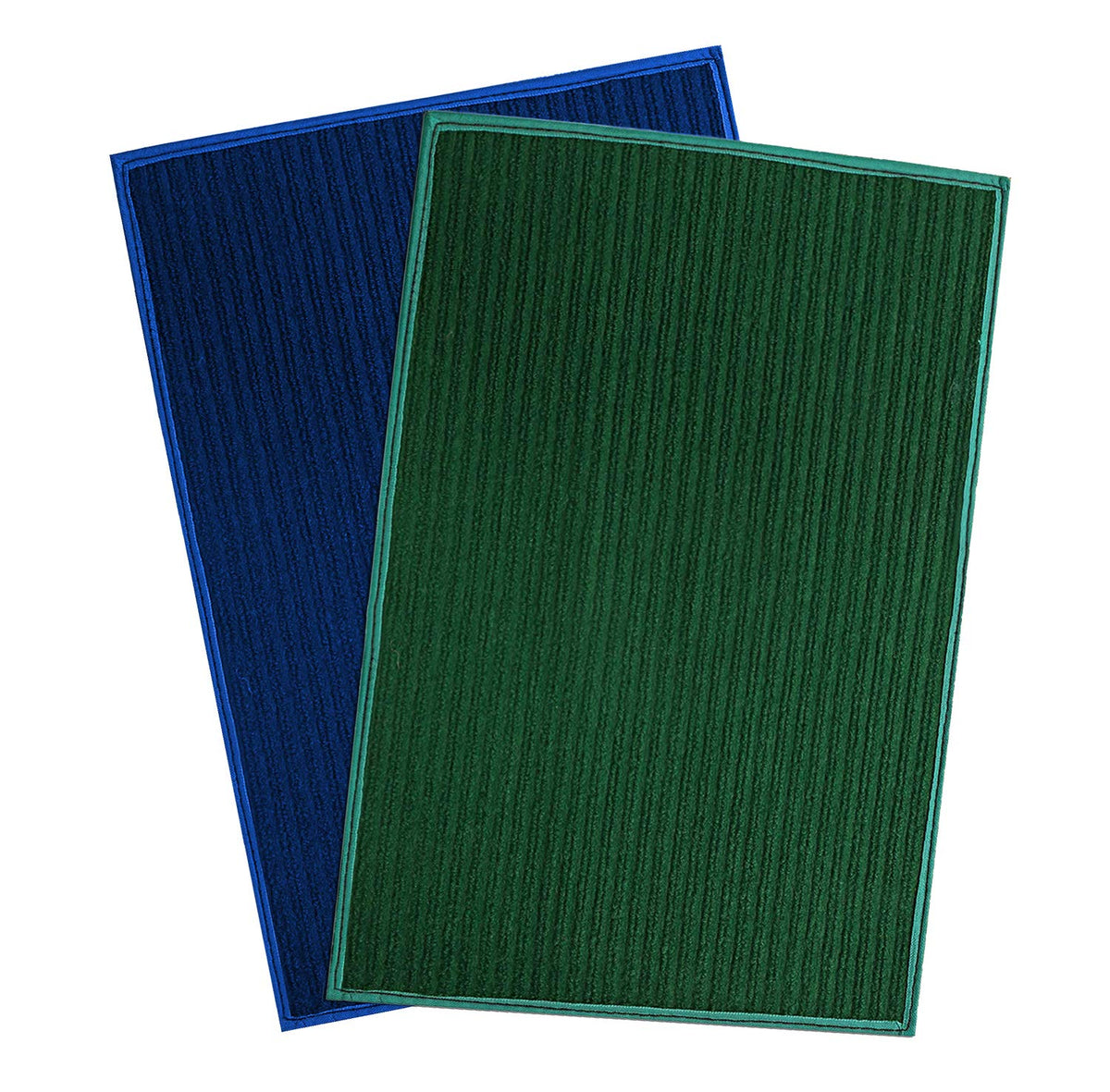 Kuber Industries CTKTC33831Microfiber Anti Slip Door Mat (14"x21", Blue and Green) -2 Pieces