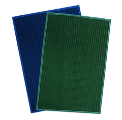 Kuber Industries CTKTC33831Microfiber Anti Slip Door Mat (14"x21", Blue and Green) -2 Pieces