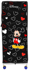 Kuber Industries Disney Mickey Mouse Print Multipurpose Plastic Foldable Toy Box/Wardrobe Storage Baby Almirah for Kids with 5 Shelves (Black)