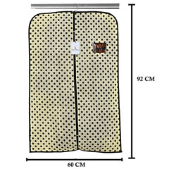 Kuber Industries 4 Piece Non Woven Coat Cover, Black and Cream