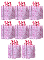 Kuber Industries Non-Woven Foldable Shopping Bag|Reusable Travel Tote Bag|Gift Bag|Grocery Bag for Vegetable|Pack of 50 (Pink)