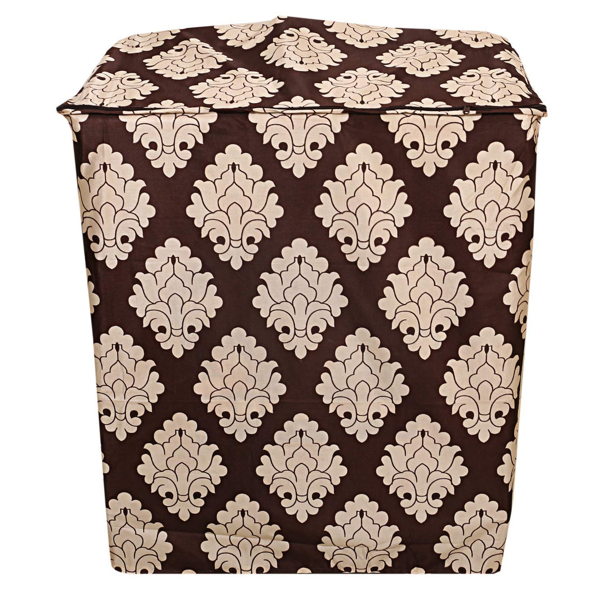 Kuber Industries Knitting Zig Zag Design Cotton Top Load Semi Automatic Washing Machine Cover - Brown (CTKTC05203)