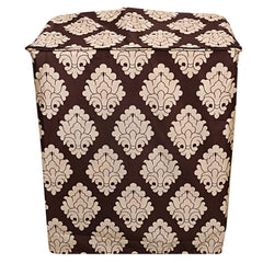 Kuber Industries Knitting Zig Zag Design Cotton Top Load Semi Automatic Washing Machine Cover - Brown (CTKTC05203)