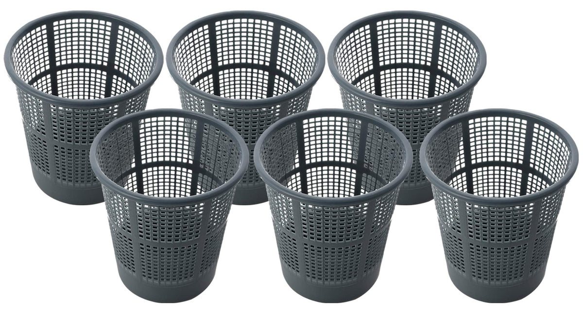 Kuber Industries Plastic 6 Pieces Mesh Dustbin Garbage Bin for Office use, School, Bedroom, Kids Room, Home, Multi Purpose,5 litres (Grey)