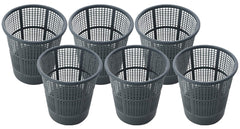 Kuber Industries Plastic 6 Pieces Mesh Dustbin Garbage Bin for Office use, School, Bedroom, Kids Room, Home, Multi Purpose,5 litres (Grey)