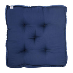 Heart Home Microfiber Square Chair Pad Seat Cushion for Car Pad|Indoor/Outdoor|Dining Living Room, Kitchen, Pack of 3 (Navy Blue)