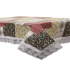 Kuber Industries Circle Design PVC 4 Seater Center Table Cover - Brown (CTKTC03838)