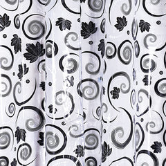Kuber Industries PVC Spiral Print Door Curtain|AC Curtain Parda for Home Decor with 8 Steel Grommets,7 Feet,(Black)