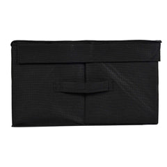Kuber Industries Disney Mickey Mouse Print Rectangular Non Woven Fabric Foldable Shirt Cover Storage Organizer Box with Lid, Extra Large (Black, Standard, KUBMART1717)