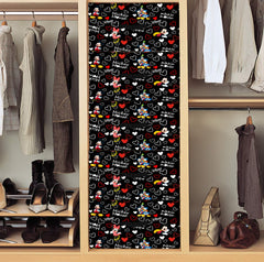 Kuber Industries Disney Mickey Print Non Woven Fabric Modular Closet Organizer Box with Handle for Cube Storage Units in Closet,Set Of 5(Black)-KUBMART16033
