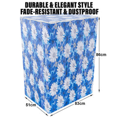 Heart Home Washing Machine Cover | Sun Flower Print Washing Machine Cover | PVC Top Load Semi-Automatic Washing Machine Cover | Blue