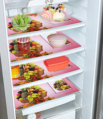 Kuber Industries Fruit Print Waterproof, Stain Resistant, Washable Refrigerator/Fridge Drawer Mat, Set of 6 (Pink)