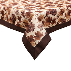 Kuber Industries Lining Design Cotton 6 Seater Dining Table Cover - Brown, Standard (CTKTC01259)