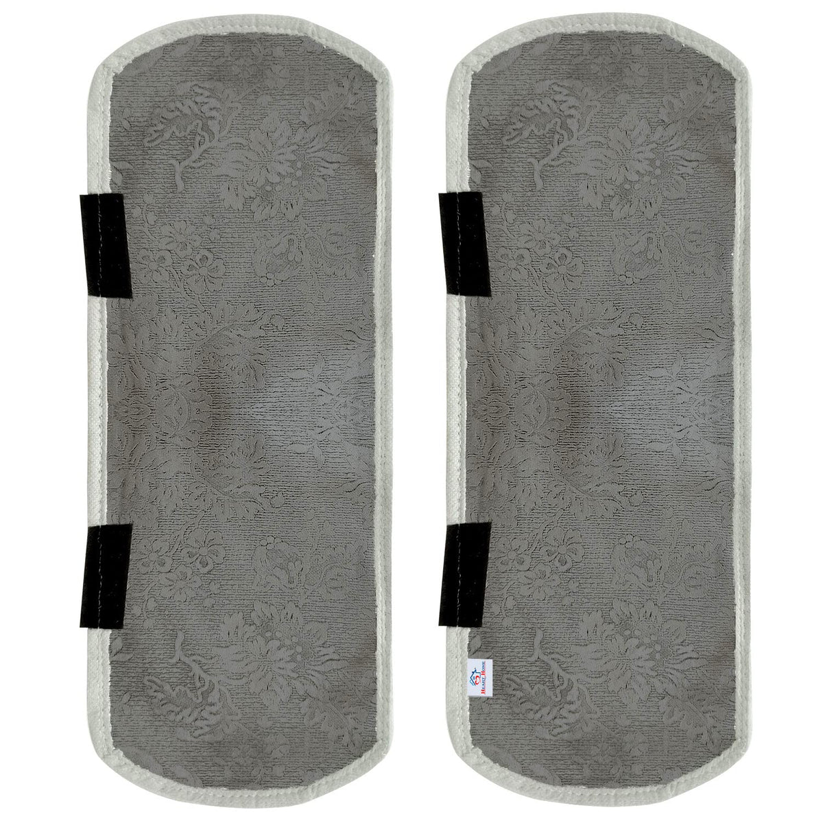 Heart Home PVC Floral Print Fridge Handle Cover/Refrigerator Handle Cover for Home & Kitchen Pack of 2 (Silver) 52HH3977