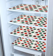 Kuber Industries Circle Design 4 Pieces PVC Refrigerator/Fridge Multipurpose Drawer Mat Set (Brown) CTKTC33629