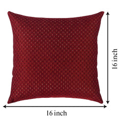 Kuber Industries Dot Print Soft Decorative Square Cushion Cover, Cushion Case For Sofa Couch Bed 16x16 Inch- Pack of 5 (Maroon)