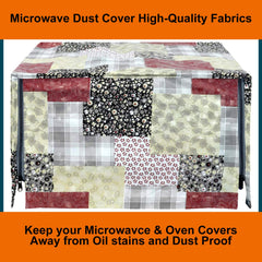 Heart Home PVC Multicheck Floral Print Microwave Oven Cover for Home & Kitchen 25 LTR. (Multicolour) 54HH4100.