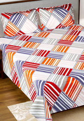 Heart Home Floral Printed Cotton Double Bedsheet with 2 Pillow Covers (Pink)-HS43HEARTH26816