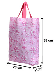 Fun Homes Non Woven Gift Bag Tote/Carry Bags With Handles Party Favor Pack of 24- Flower(Pink)