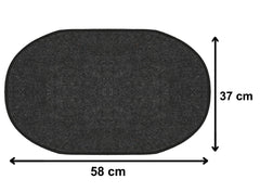Heart Home Oval Shape Durable Microfiber Door Mat, Heavy Duty Doormat, Indoor Outdoor, Easy Clean, Waterproof, Low-Profile Mats for Entry, Patio, Garage (14'' x 23'', Grey)-HEART12079 (HEART012079)