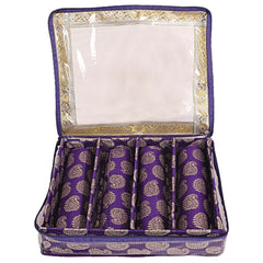 Kuber Industries Multipurpose Carry Design Laminated 4 Rod Bangle Box/Organizer/Case With Tranasparent Top (Purple)-47KM061